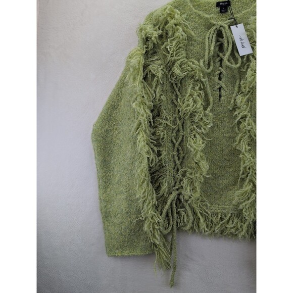 🌟HOST PICK🌟NASTY GAL Knitted Fringe Long Sleeve Pullover Lace Up Front Sweater - Picture 5 of 13